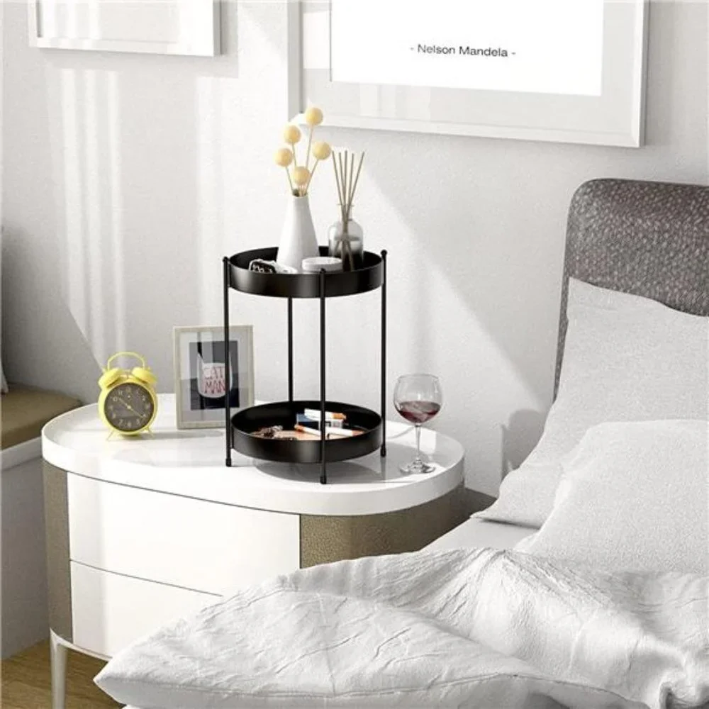 Bathroom Vanity Countertop Organizer - 2 Tier Makeup Counter Organizer (Black)